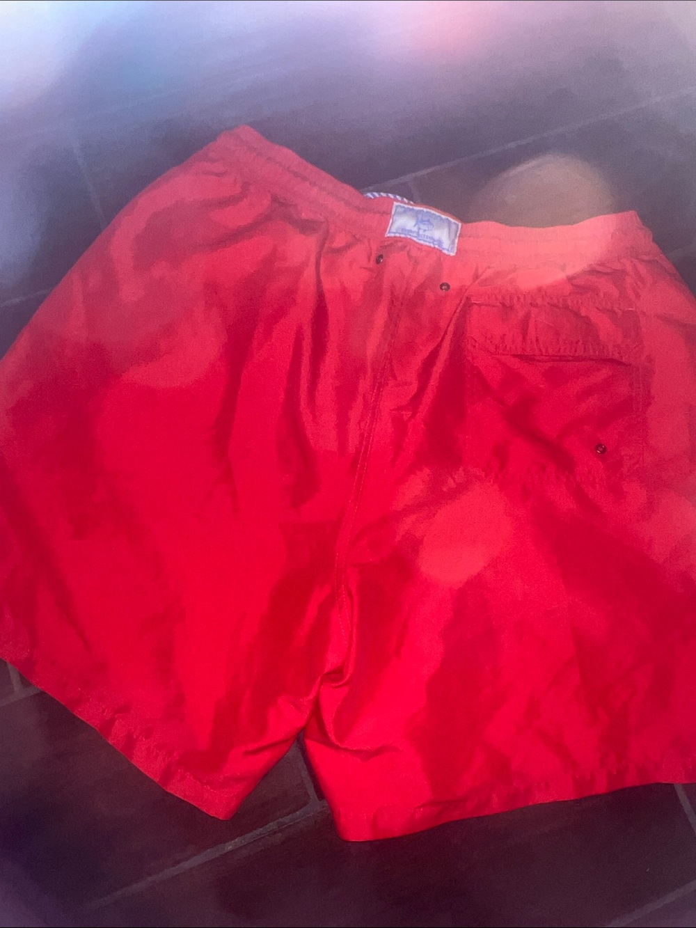 Southern Tide Men's Bright Red Swim Trunks with Rope Drawstring - Picture 6 of 8